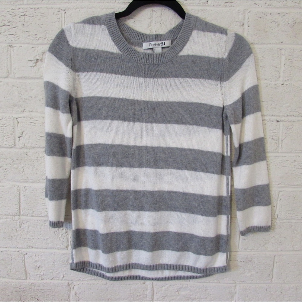 Striped 3/4 Sleeve Sweater